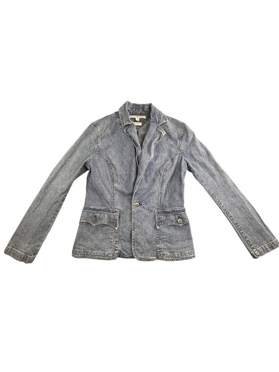 Tommy Hilfiger Jackets & Blazers - Vintage Tommy Hilfiger Denim Jean Jacket  Women 4 Blue Stretch Y2K Button  up